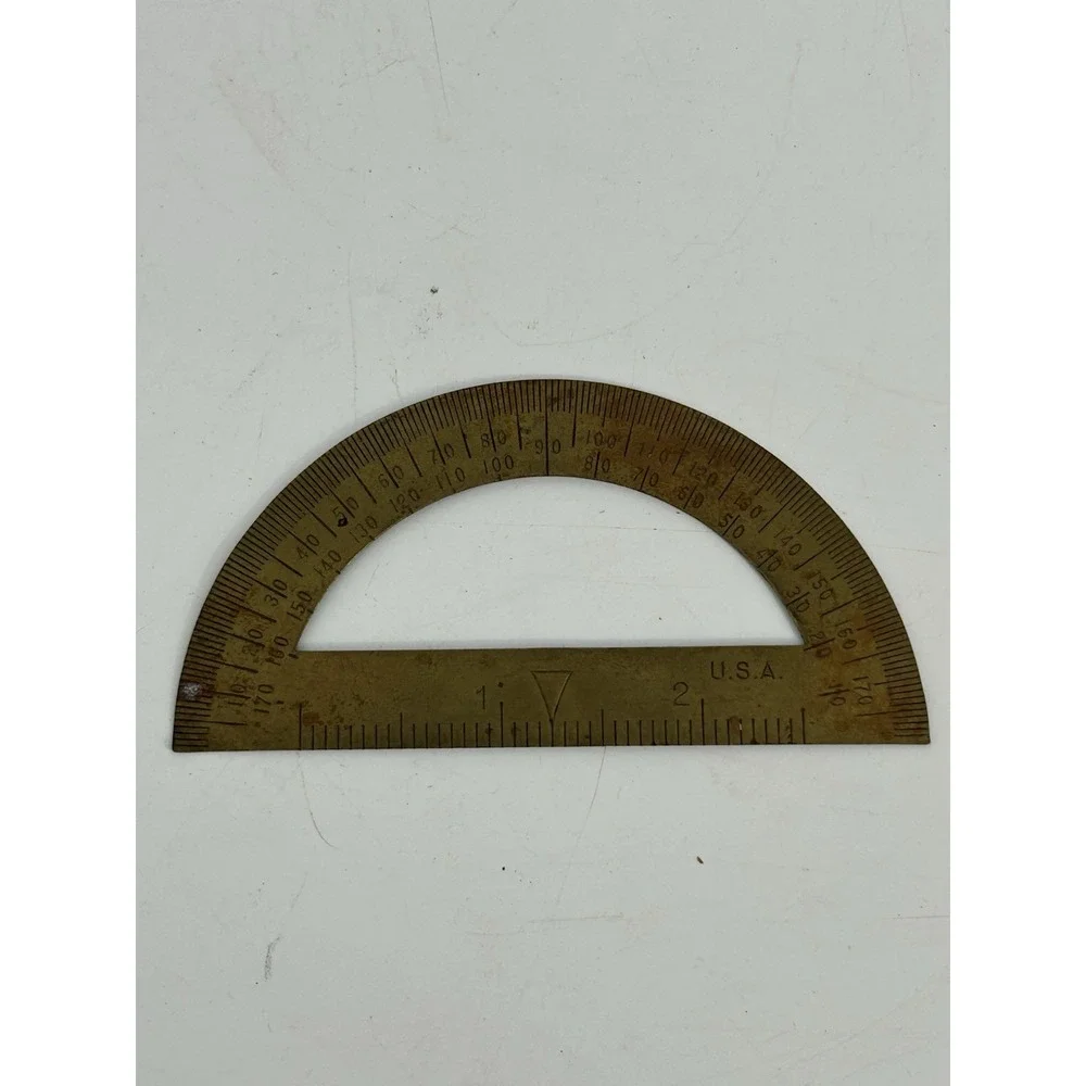 Vintage Brass Protractor Made In USA